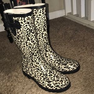 Cheetah Print Rain boots
